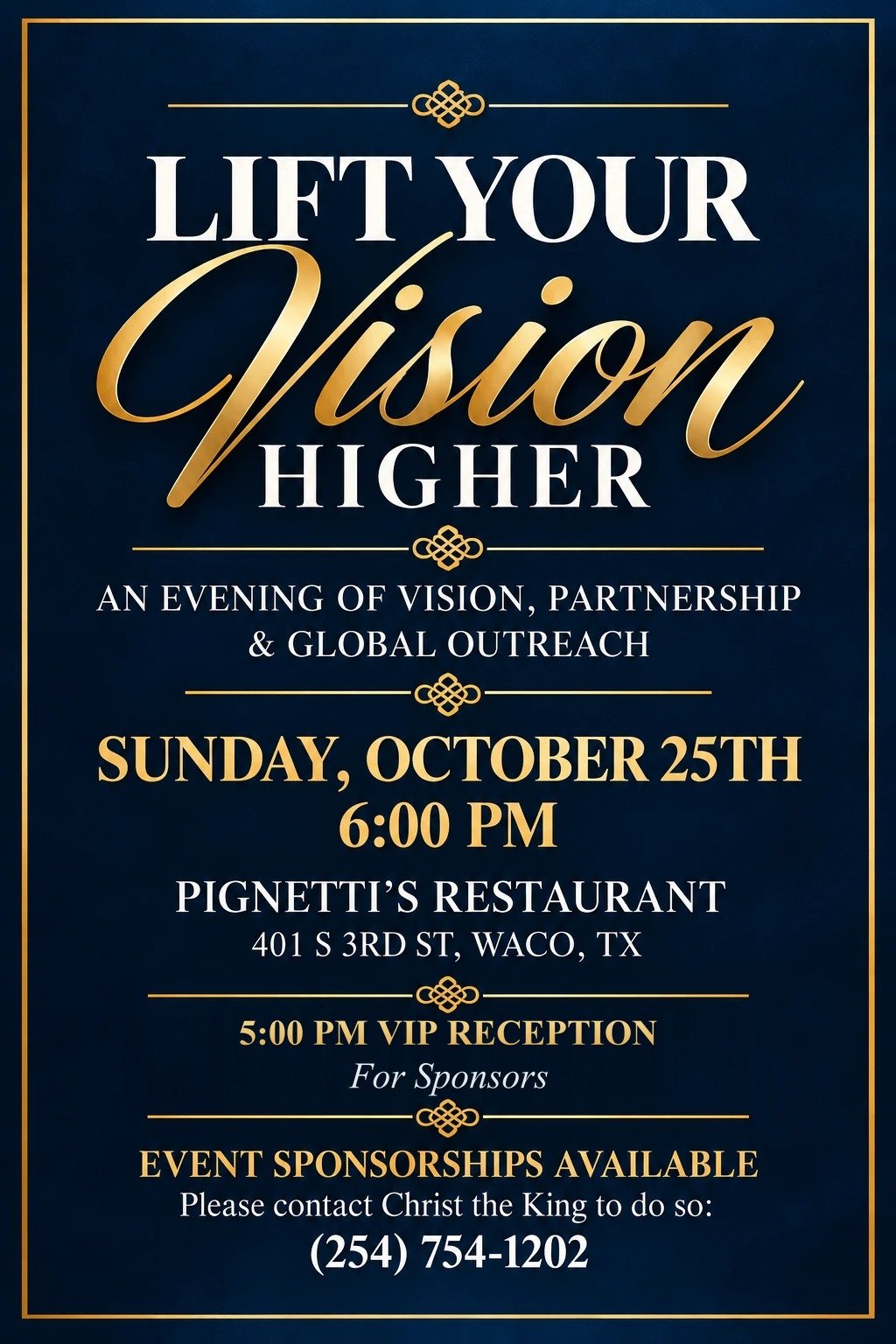 Lift Your Vision Higher 2026 Dinner invitation